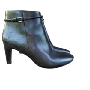 40 Ecco Nephi Black Leather High Heel Ankle Stilleto Dress Boot Shoe Women 9 9.5